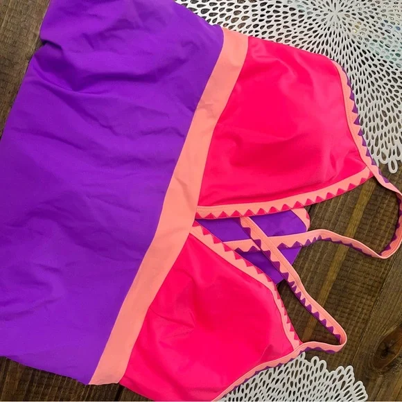 3/$35 NEW Popvil Color Block Clam Shell Spandex Sweet One Piece - Picture 3 of 3